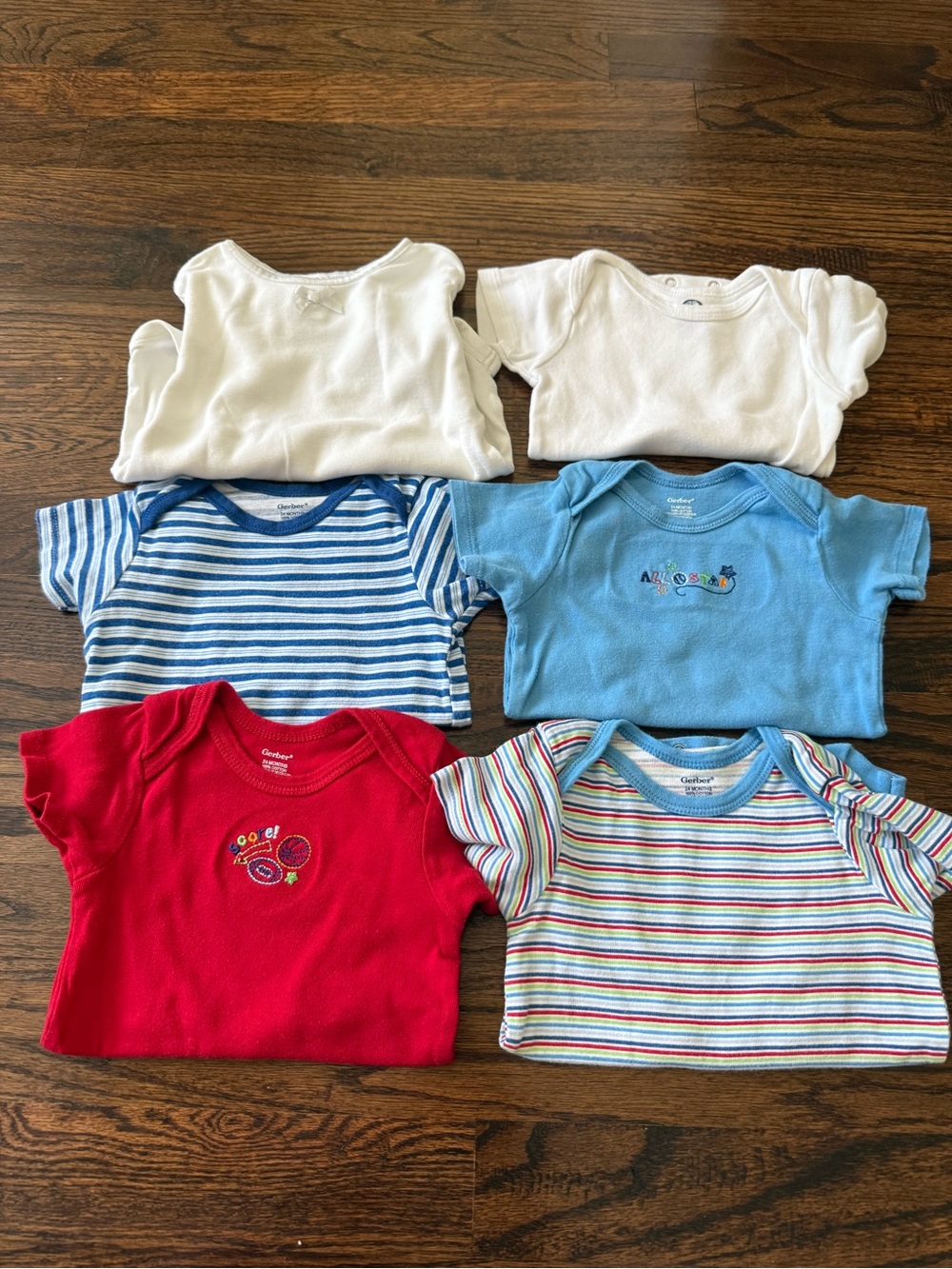 Baby Boys Onesie Lot of 6 100% Cotton Size 18/24 Months